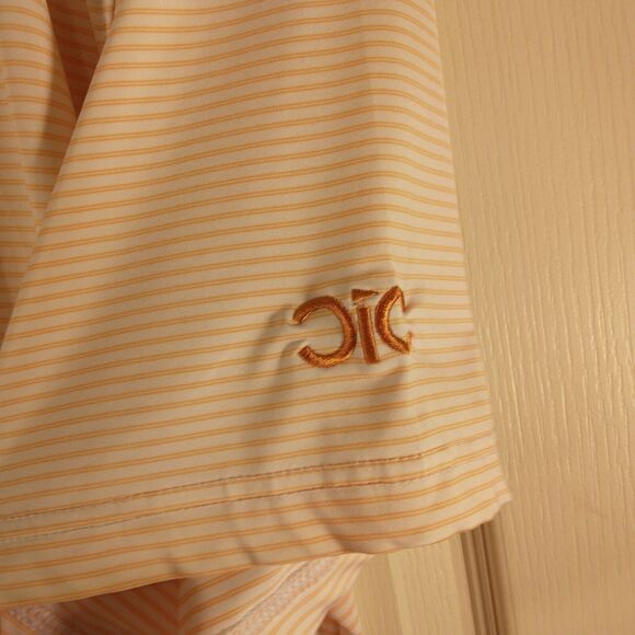 FootJoy FJ golf polo shirt mens 2XL XXL peach stripe performance short sleeve - Picture 4 of 10